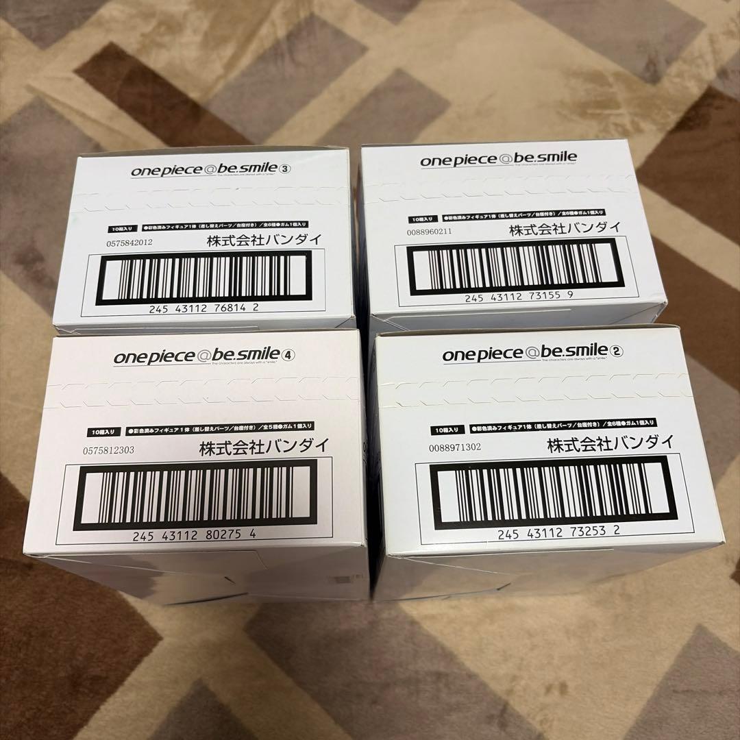 ワンピース be smile フィギュア４種4箱未開封品
