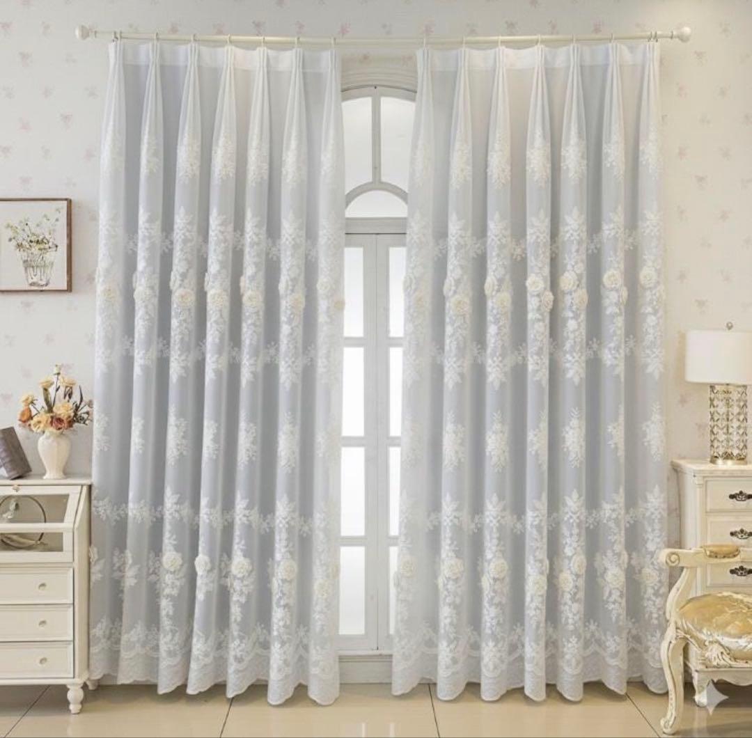 4枚入り　カーテン　オーダーカーテン　遮光　レース　バランス　カーテン　かわいい