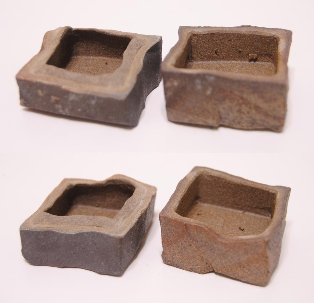 小川幸彦　天恵窯　焼〆　焼締め　香合　自然釉　灰釉　茶道具