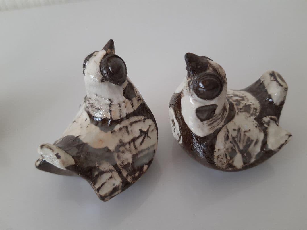 下村良之介 やけもの 陶器 鳥形 箸置き オブジェ 新品 日本画家