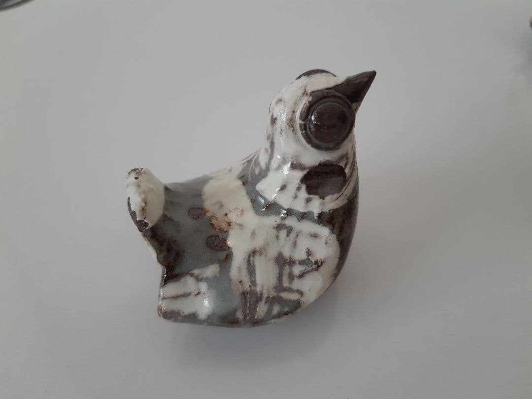 下村良之介 やけもの 陶器 鳥形 箸置き オブジェ 新品 日本画家