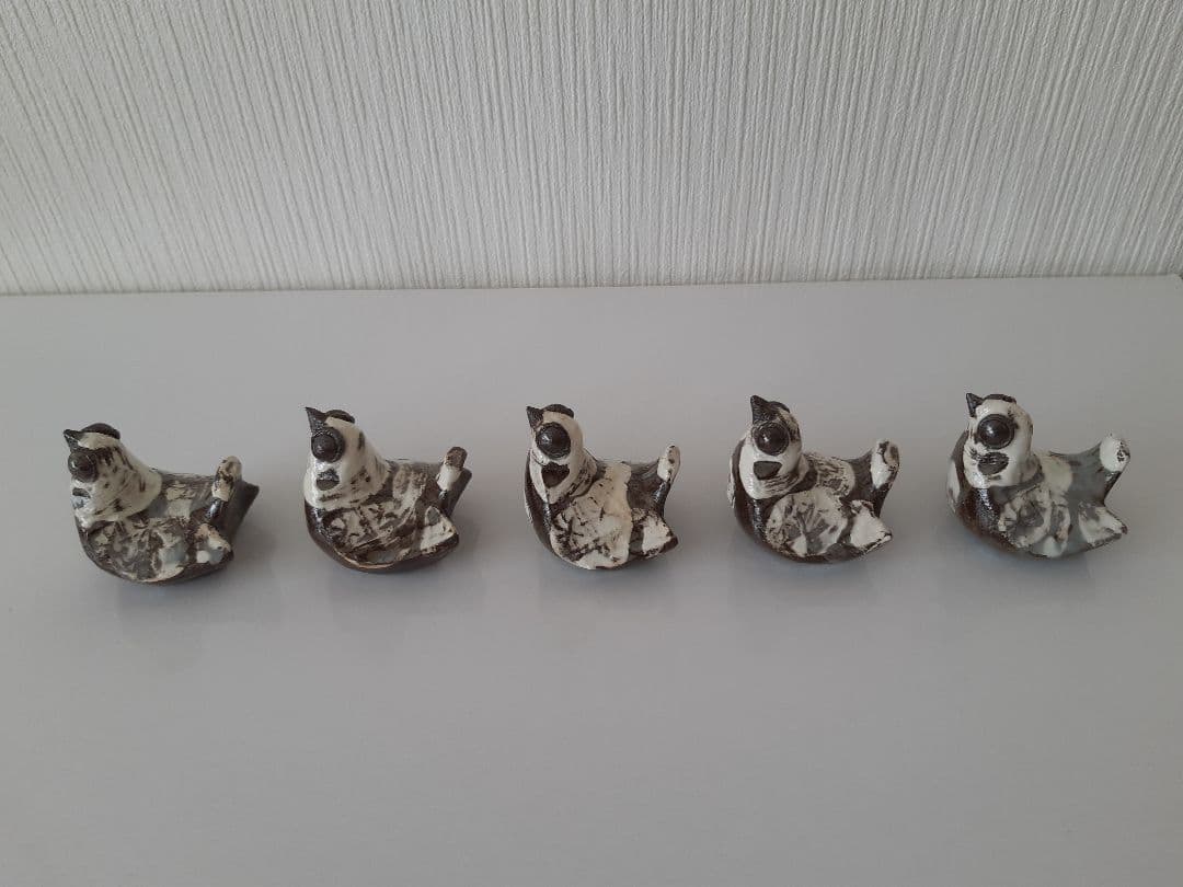 下村良之介 やけもの 陶器 鳥形 箸置き オブジェ 新品 日本画家