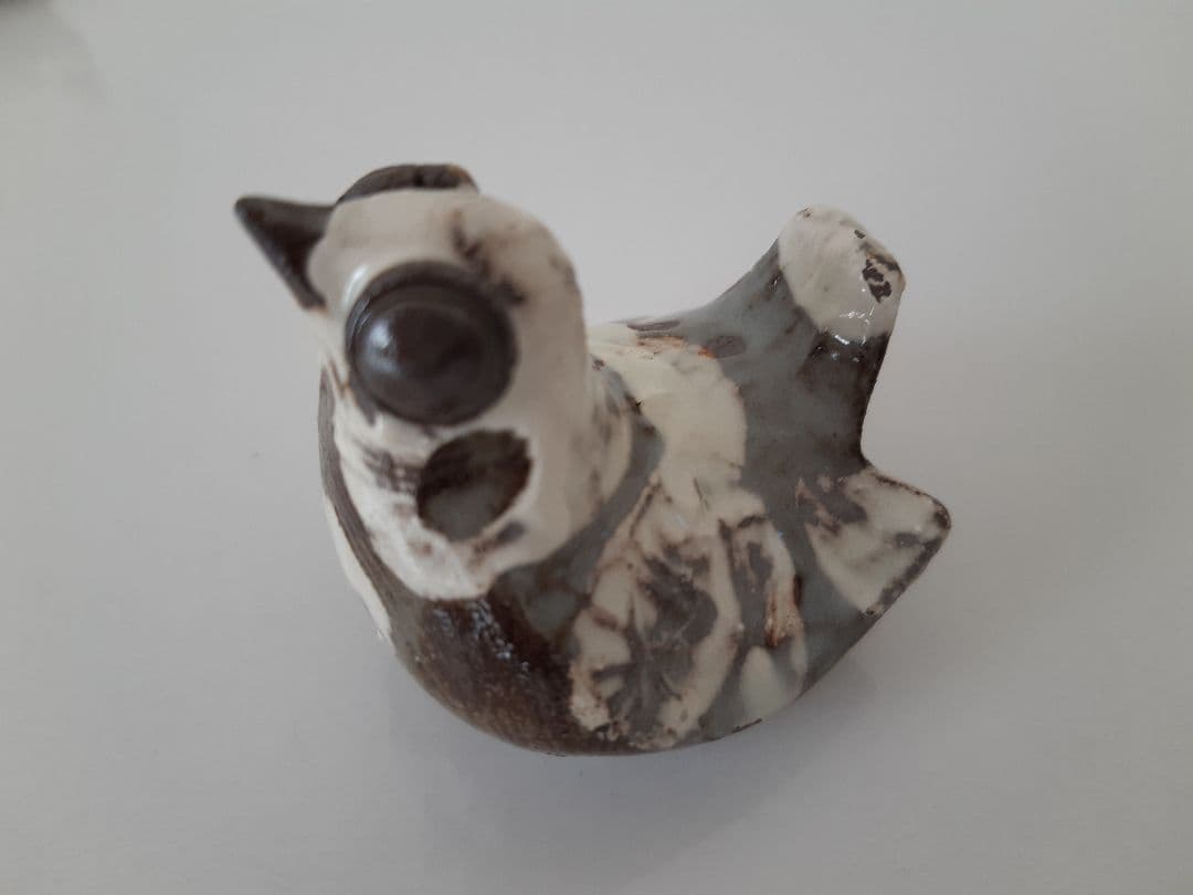 下村良之介 やけもの 陶器 鳥形 箸置き オブジェ 新品 日本画家
