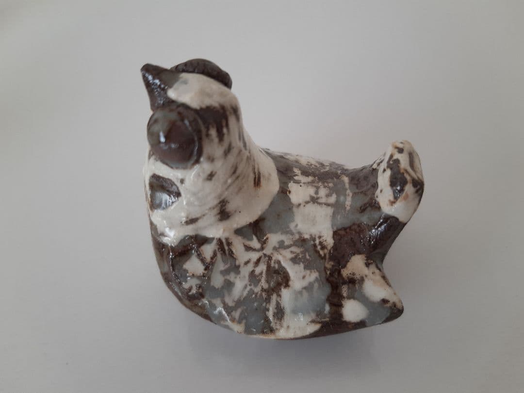 下村良之介 やけもの 陶器 鳥形 箸置き オブジェ 新品 日本画家