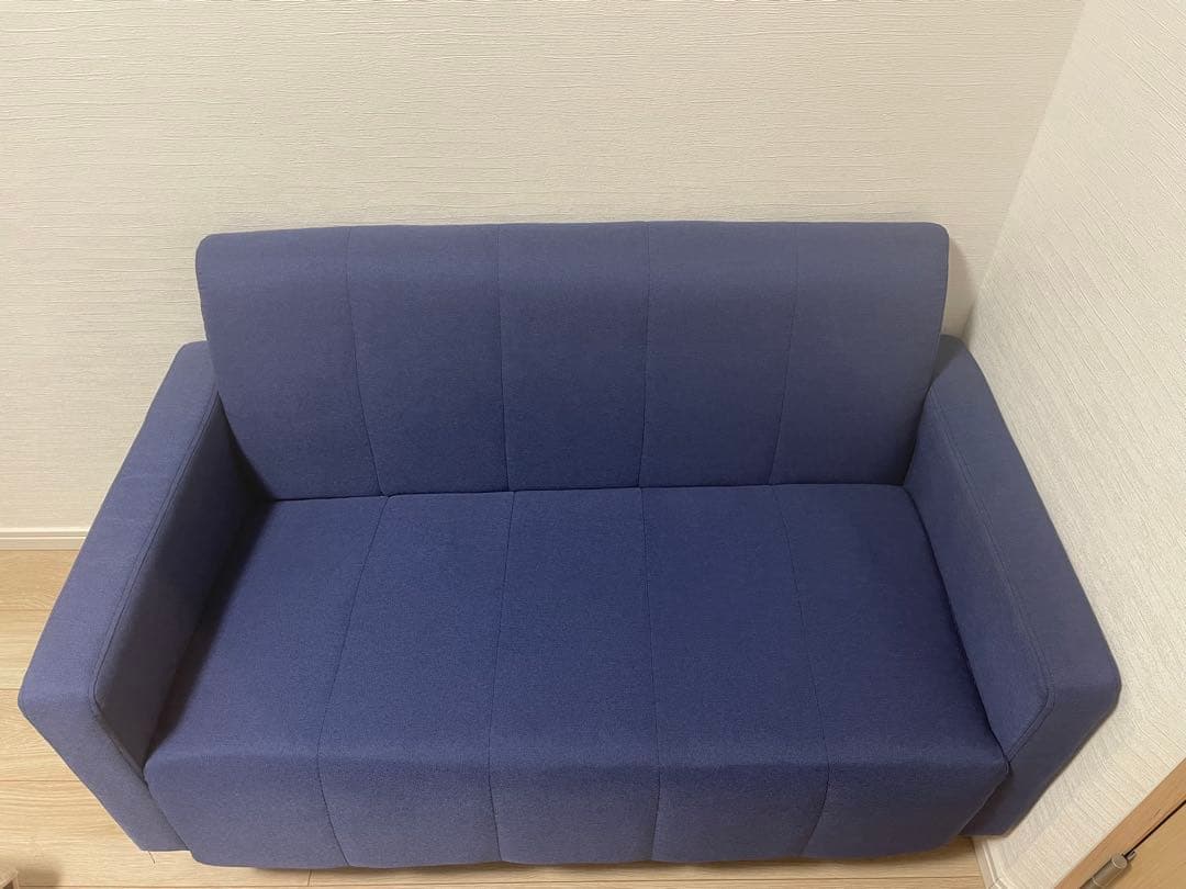 3月末までSALE中【美品】ソファー 2人掛け ブルー 布製