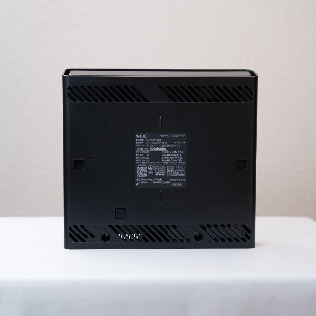 開封美品NEC Aterm 7200D8BE Wi-Fi 7 ルーター