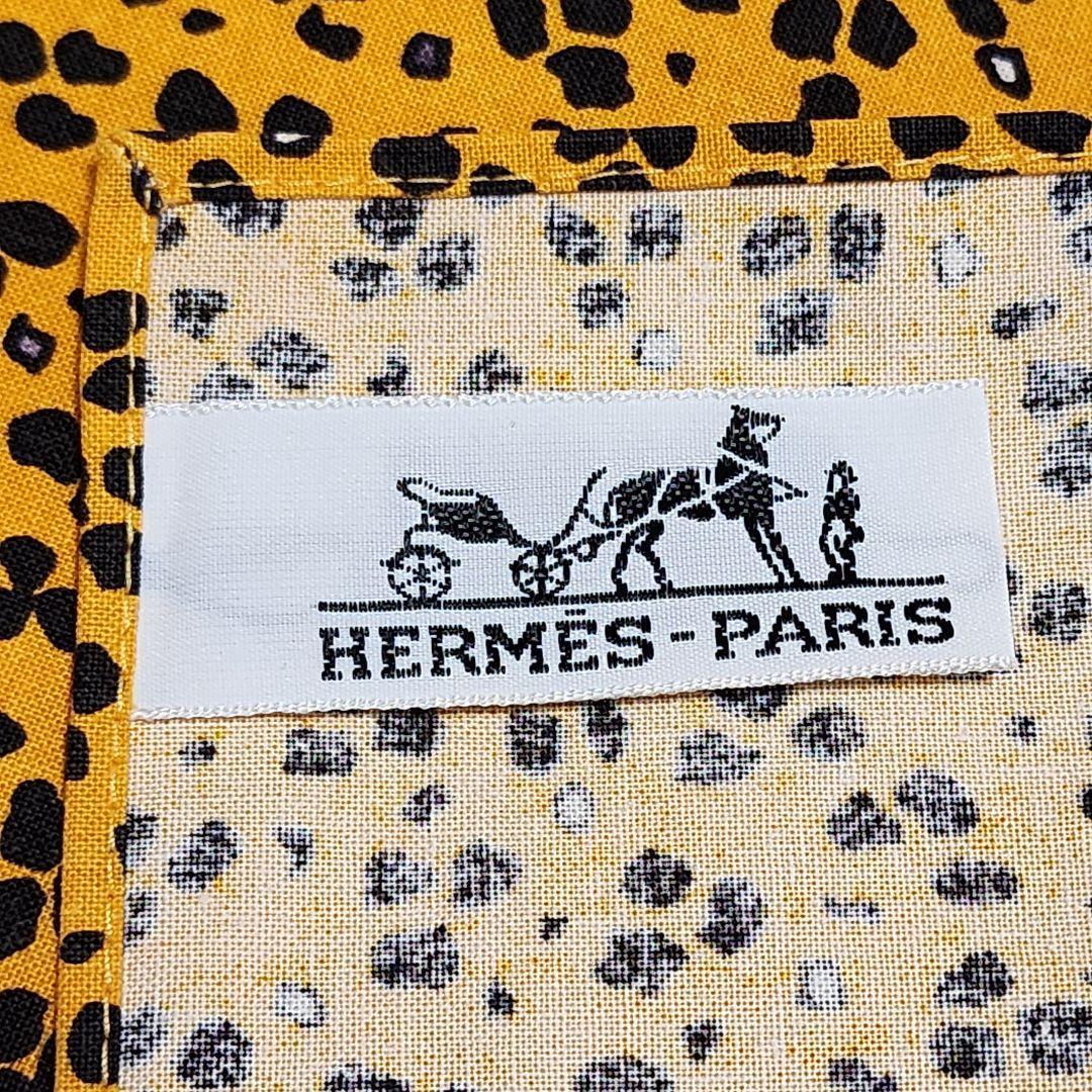 美品 HERMES エルメス プレースマット ランチョンマット ヒョウ オレンジ