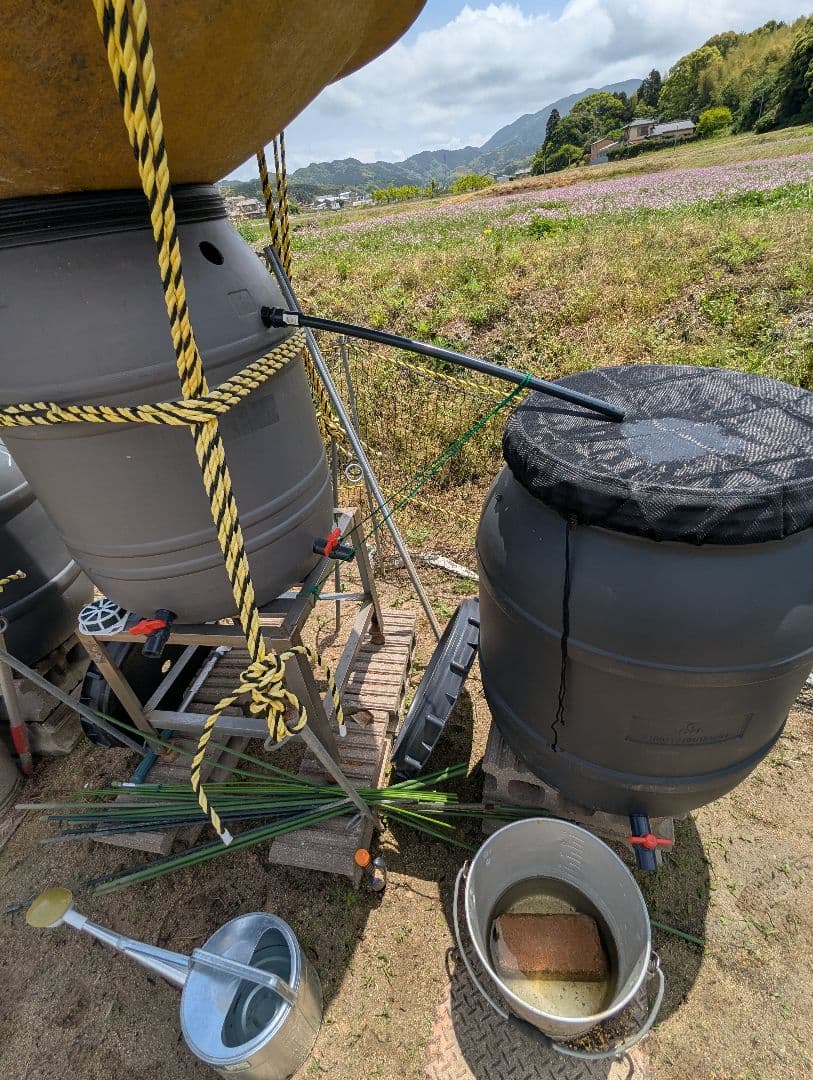 雨水タンク130L黒コック付き