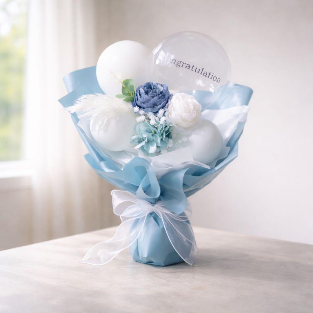 zμ♡ずず♡zμ断捨離 バルーンブーケ Mサイズ 2点 ピンク ブルー