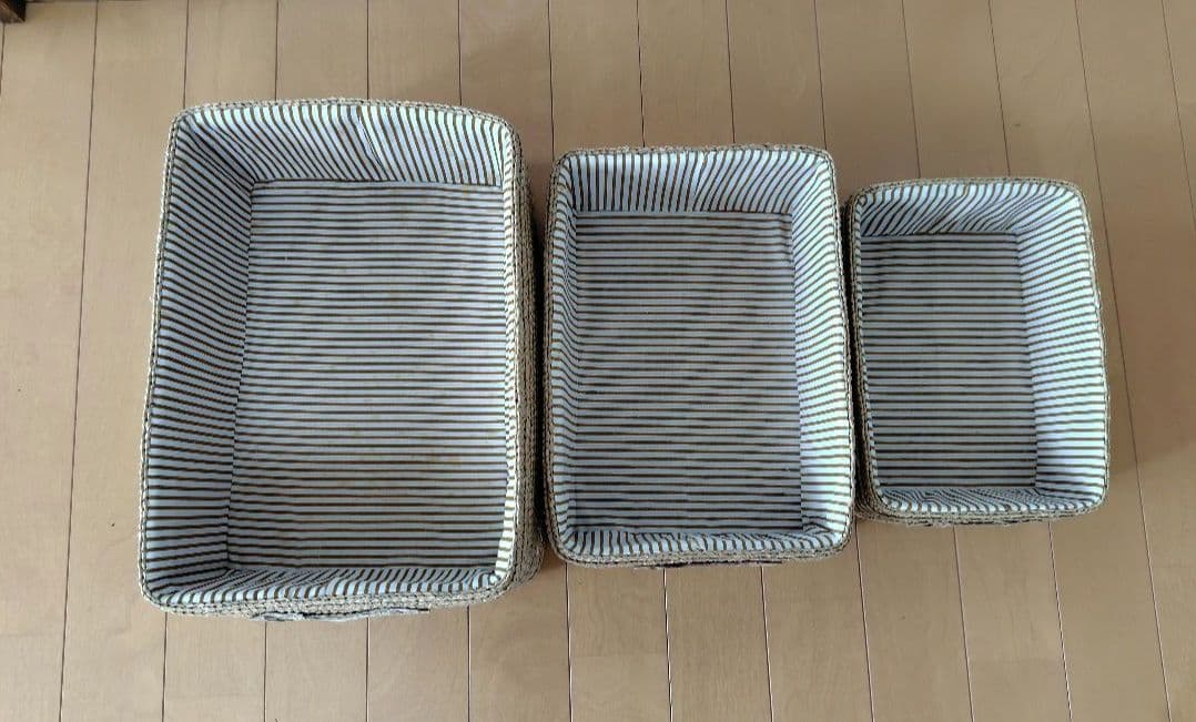 ナチュラル素材のバスケット8個セット　籠　かご　9800円→7200円