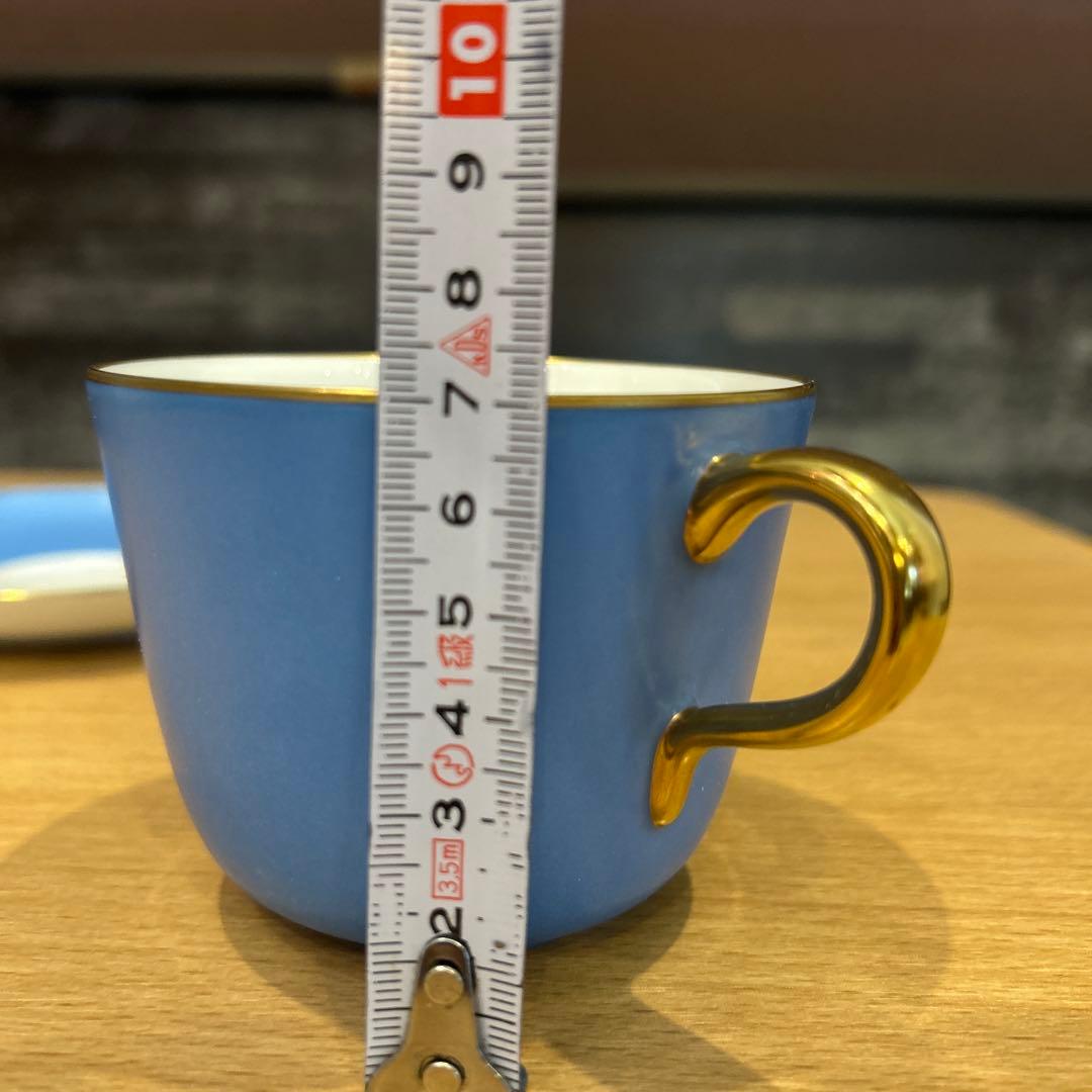 大倉陶園 色蒔き ブルー モーニング カップ＆ソーサー OKURA