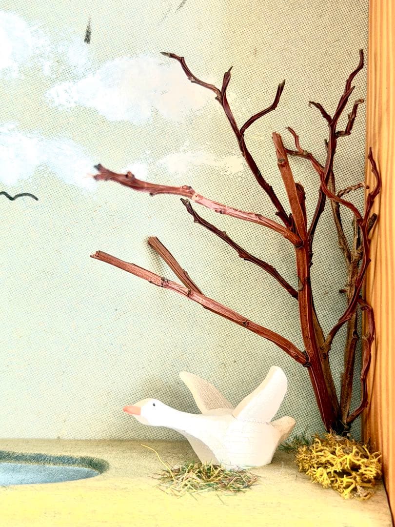 ［新品］ドイツ製釣り人風景ボックス形置き物