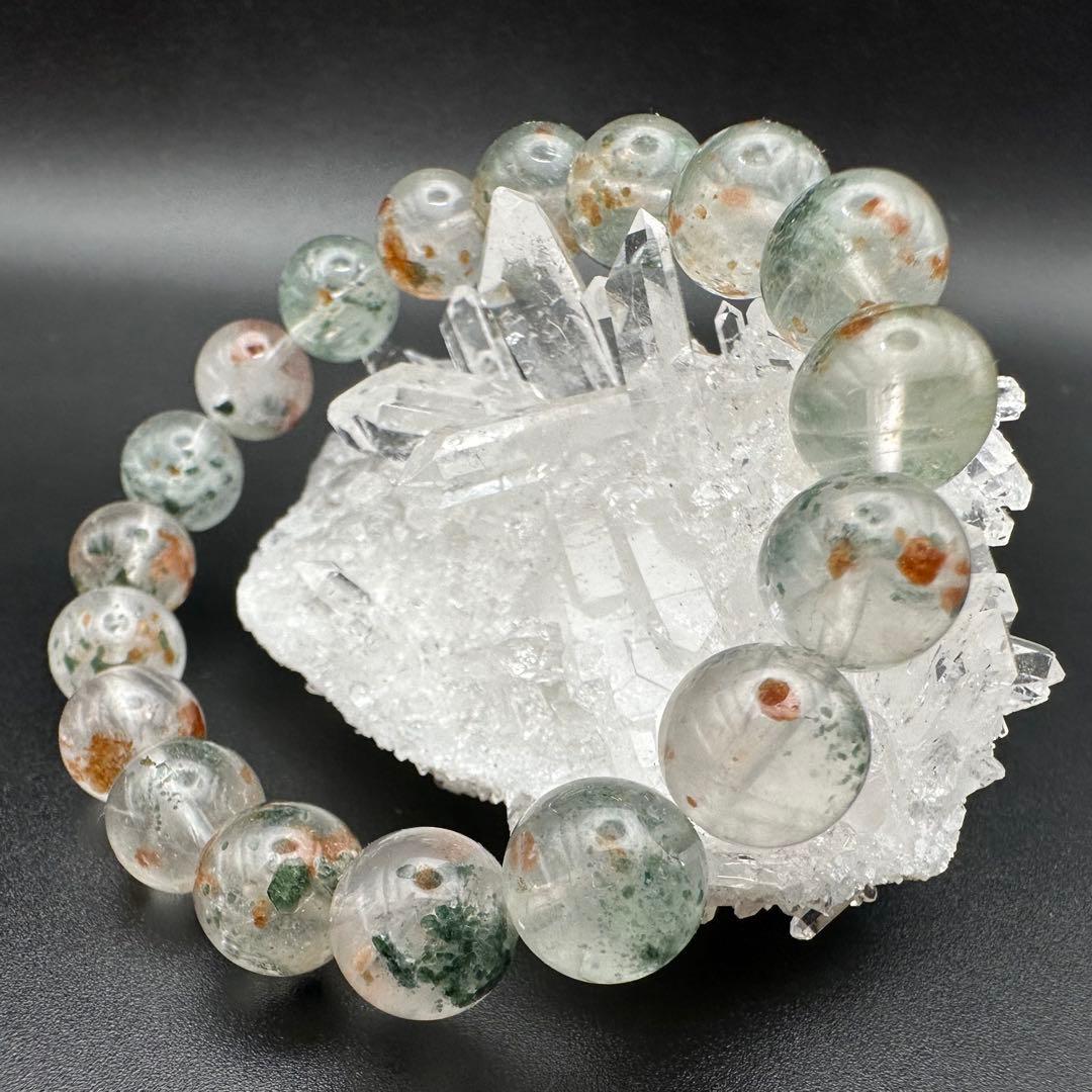 ヘソナイトガーネット・ダイオプサイトインクォーツ　ブレスレット