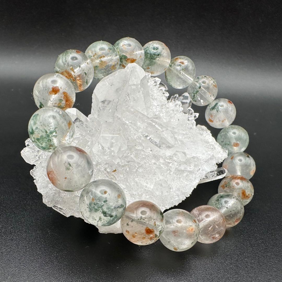 ヘソナイトガーネット・ダイオプサイトインクォーツ　ブレスレット