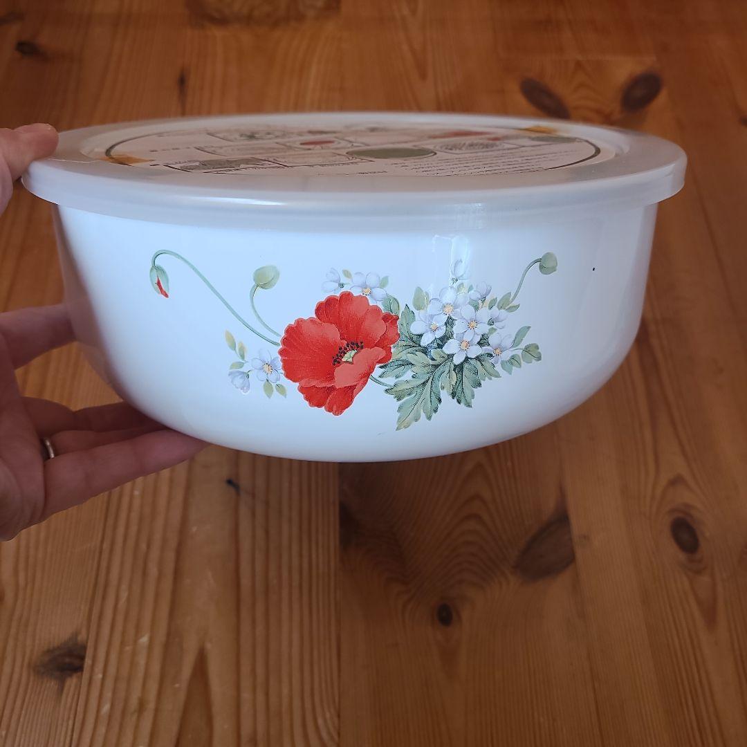 HONEY WARE すのこ付ホーローボール 保存容器 未使用 昭和レトロ