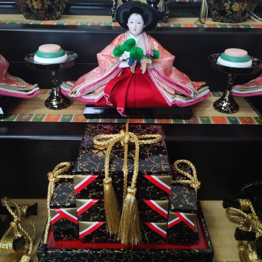 美品 吉徳大光 雛人形 ひな人形 五人飾り 三段飾り ライト付き