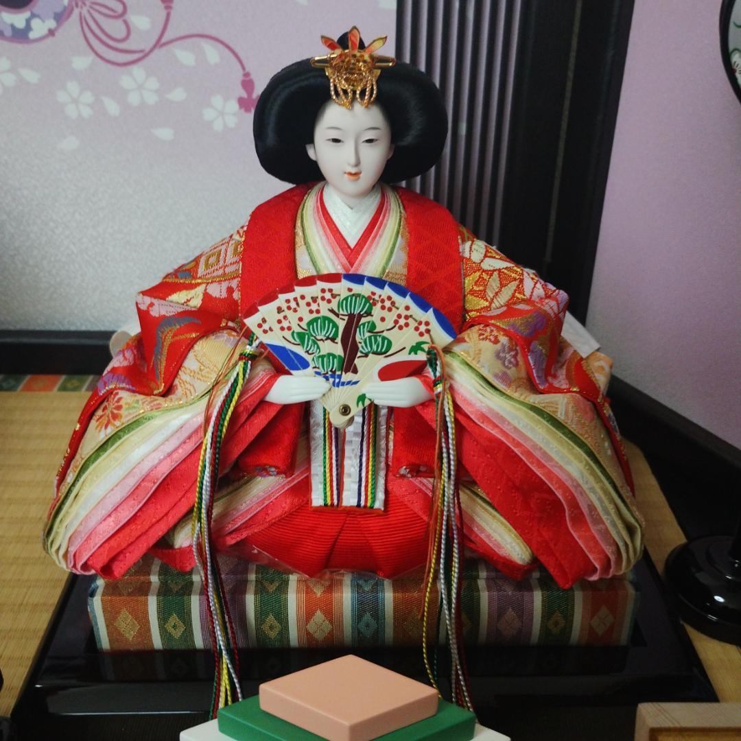 美品 吉徳大光 雛人形 ひな人形 五人飾り 三段飾り ライト付き