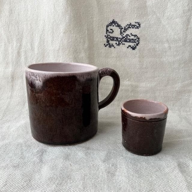 希少19世紀キュノワール酒器ぐい吞ポットデルフトカフェオレボウルジアンモントロー