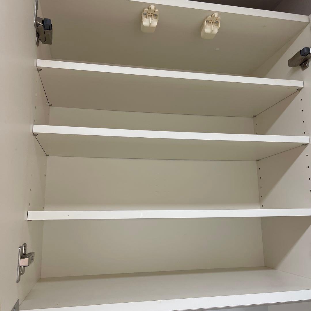 パモウナ　食器棚　白　幅艶あり　ハイタイプ　横140センチ