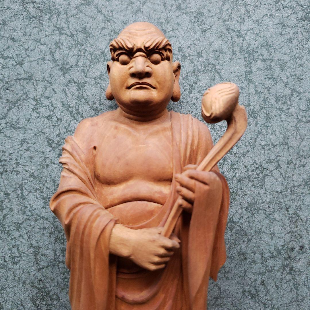 蔵出し特価　白檀１木彫り達磨大師仏像彫刻 約30cm