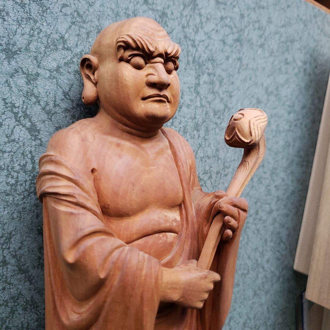 蔵出し特価　白檀１木彫り達磨大師仏像彫刻 約30cm