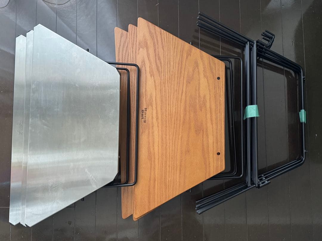 Hang Out アーチテーブル　ウッド&ステンレストップ　6枚