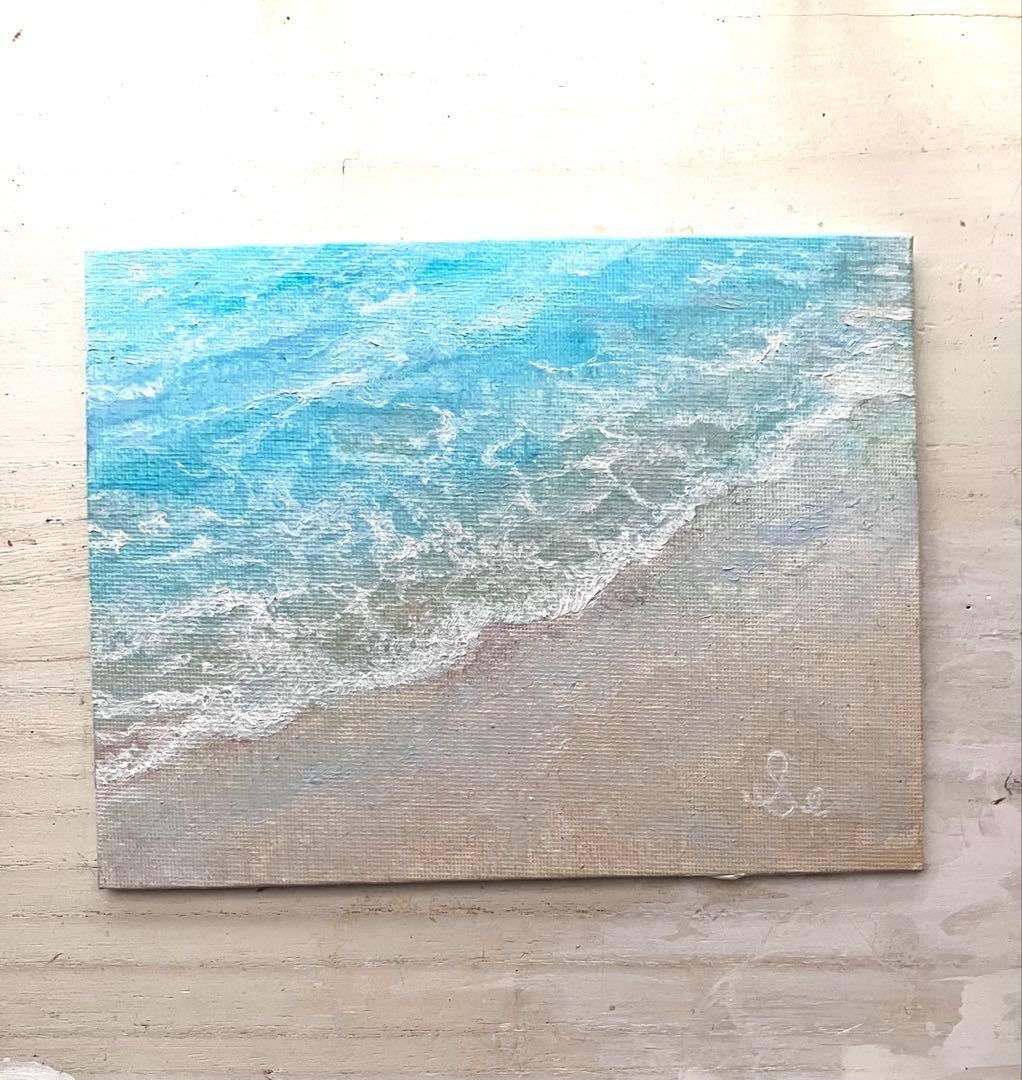 海。原画　手描き1点物aquamarine 。sea 癒し。油絵