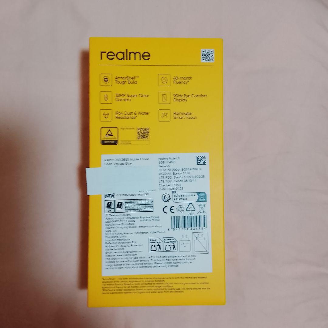 realme Note 60 グローバルバージョン 3GB+64GB Blue