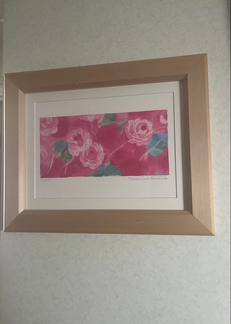 額入り版画　 限定　ジニーキム　バラ　現行品　サイン.ED.証明書　春　模様替え