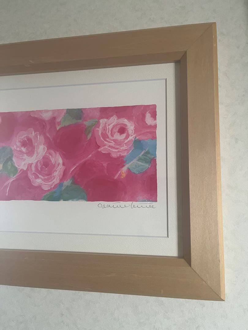 額入り版画　 限定　ジニーキム　バラ　現行品　サイン.ED.証明書　春　模様替え