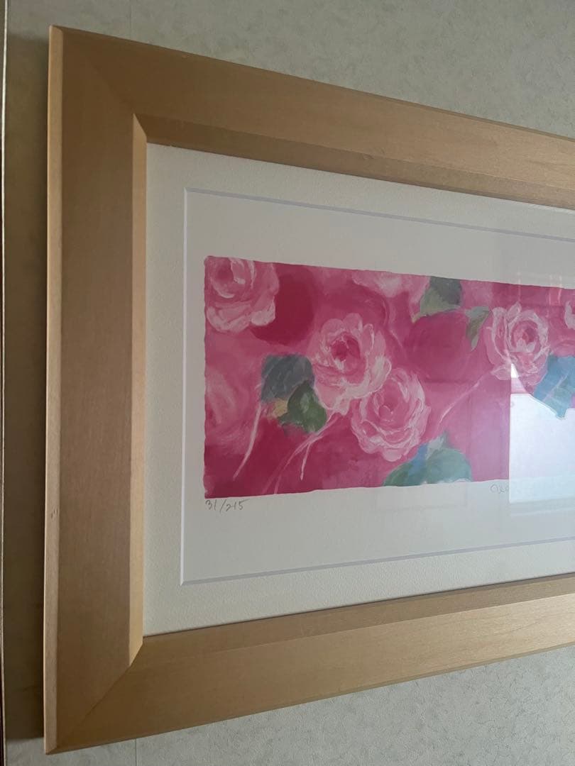 額入り版画　 限定　ジニーキム　バラ　現行品　サイン.ED.証明書　春　模様替え