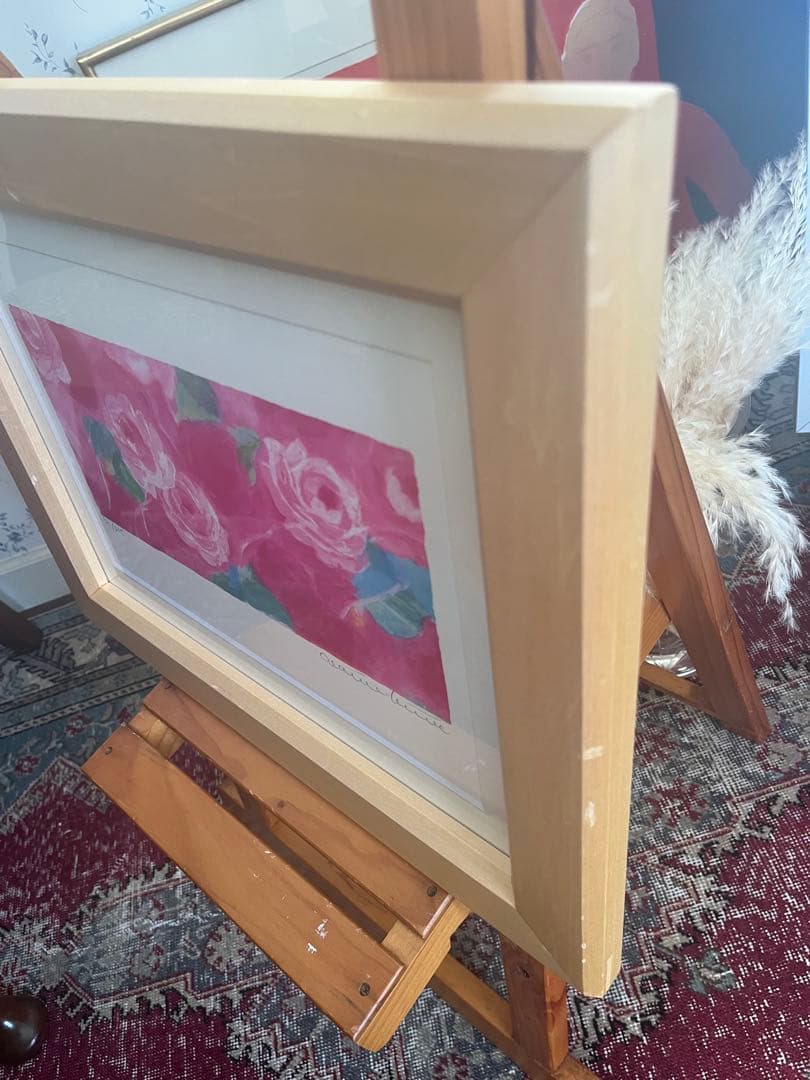 額入り版画　 限定　ジニーキム　バラ　現行品　サイン.ED.証明書　春　模様替え