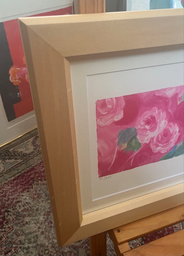 額入り版画　 限定　ジニーキム　バラ　現行品　サイン.ED.証明書　春　模様替え