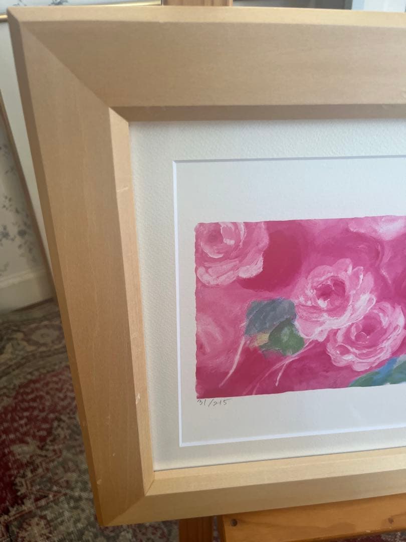 額入り版画　 限定　ジニーキム　バラ　現行品　サイン.ED.証明書　春　模様替え