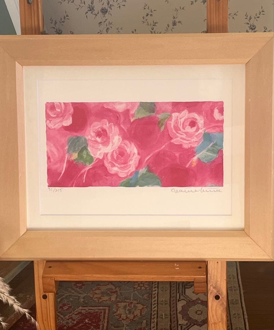 額入り版画　 限定　ジニーキム　バラ　現行品　サイン.ED.証明書　春　模様替え