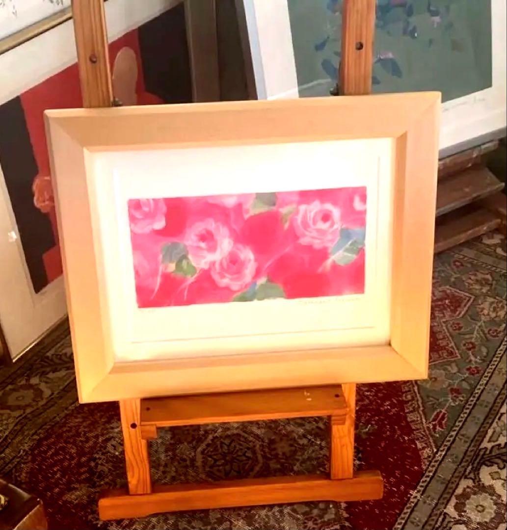 額入り版画　 限定　ジニーキム　バラ　現行品　サイン.ED.証明書　春　模様替え