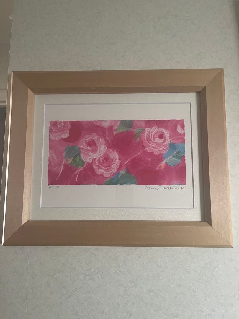額入り版画　 限定　ジニーキム　バラ　現行品　サイン.ED.証明書　春　模様替え