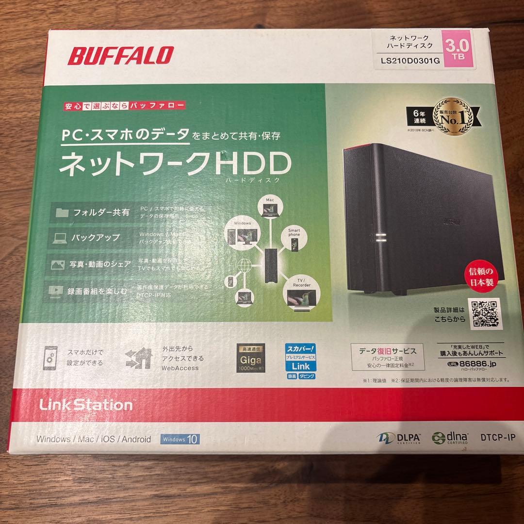 外付けハードディスク・ドライブ BUFFALO NAS 3TB LS210D0301G