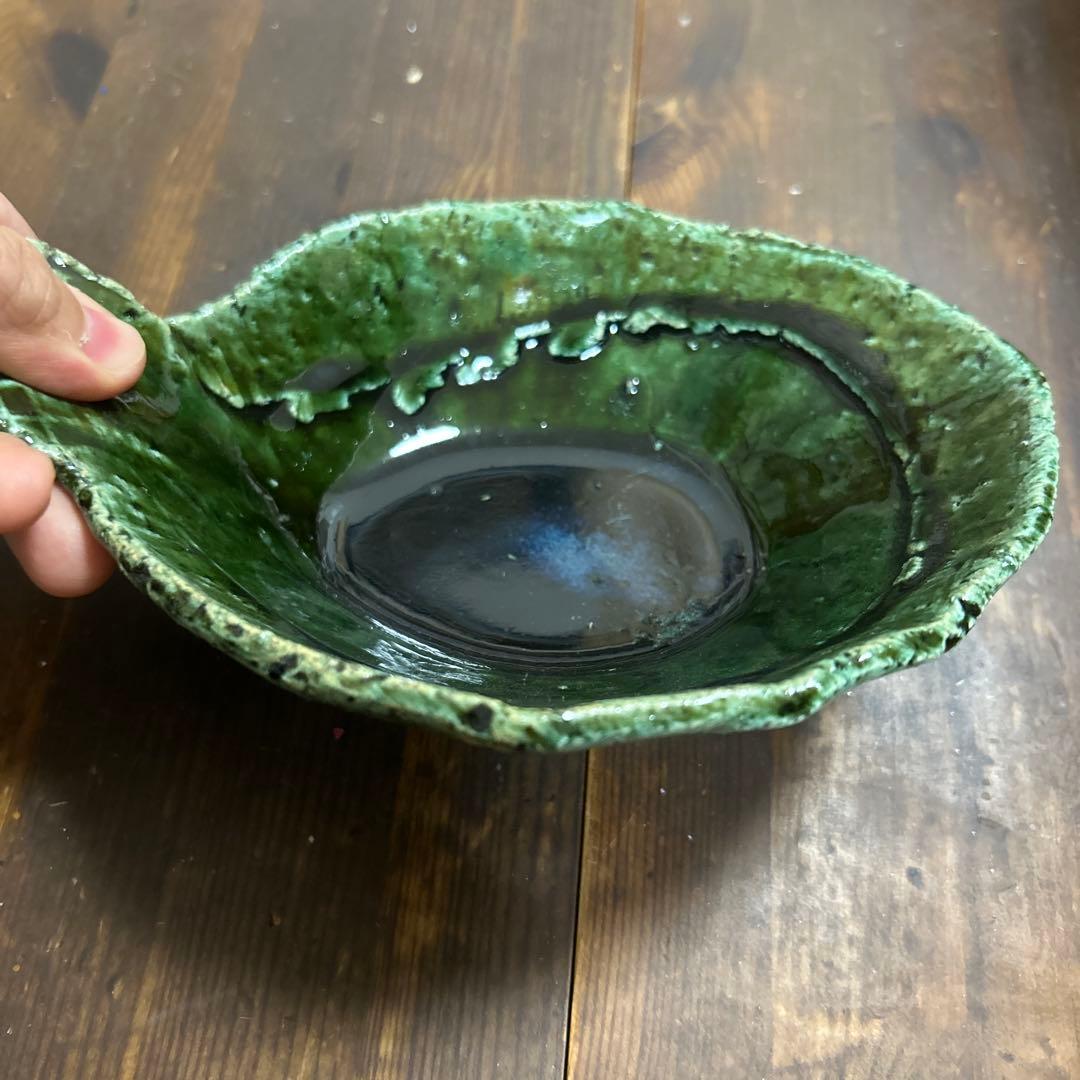 作家　陶芸作家　織部　とんすい　片手鉢　手捻り　２つ