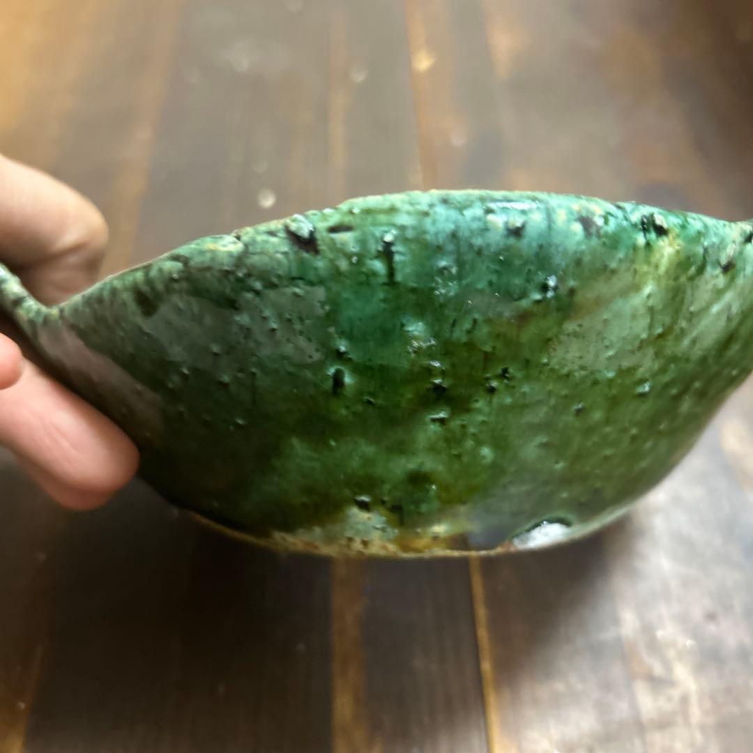 作家　陶芸作家　織部　とんすい　片手鉢　手捻り　２つ