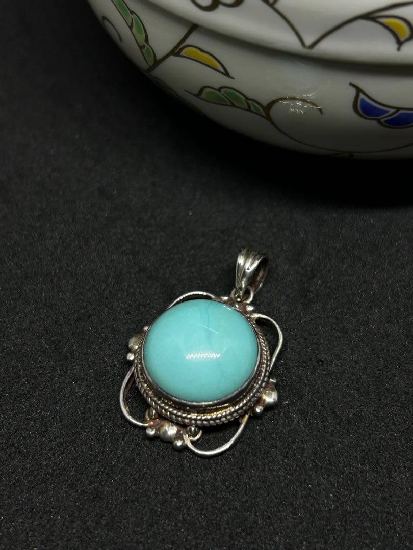 天然ターコイズ ペンダントトップ シルバー ネパール製 高品質