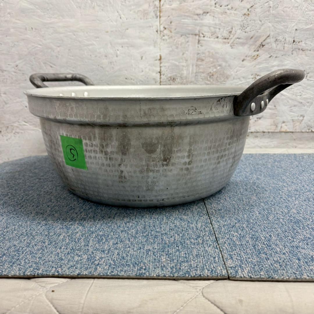 【厨房機器】 アルミ製 両手鍋 42cm 円付鍋 アルミ鍋 厨房 ⑤ A1481