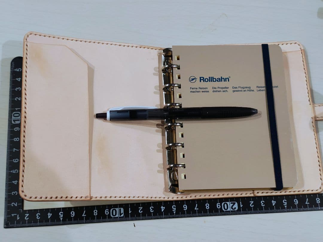 レザークラフト RollbahnMサイズ対応ミニ6システム手帳　ナチュナルカラー