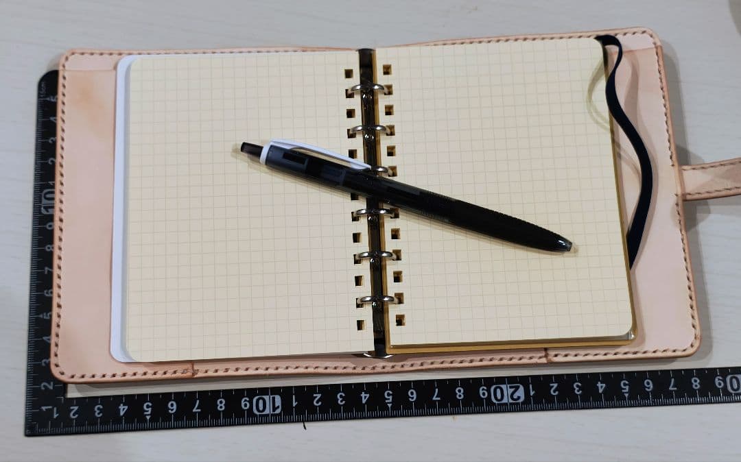 レザークラフト RollbahnMサイズ対応ミニ6システム手帳　ナチュナルカラー