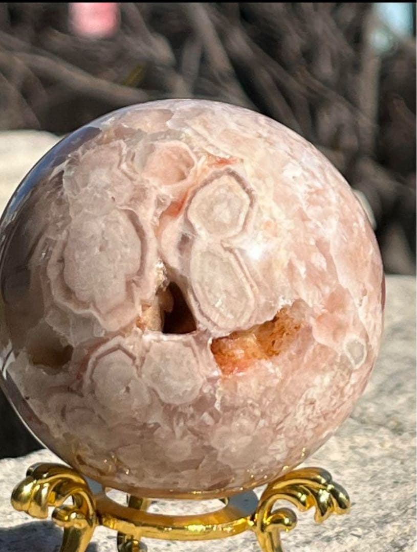 【良縁引き寄せ・恋愛運アップ】笑口！ピンクアメジスト・桜瑪瑙⭐️台座MM9