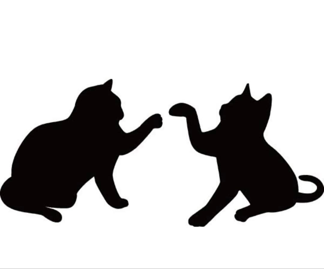 ネコ、犬シルエット　ミニ貝殻