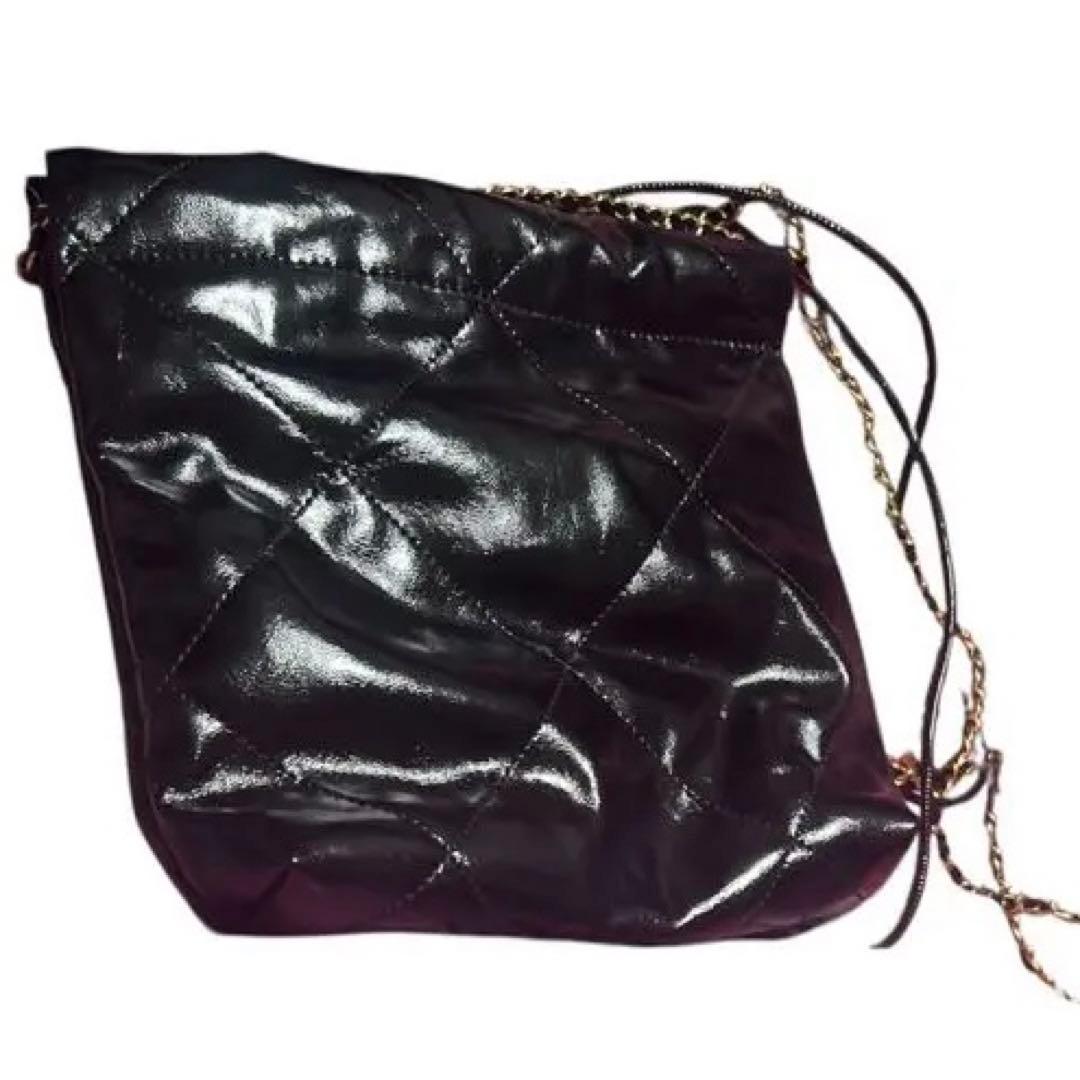 CHANEL ノベルティレザーミニショルダーバッグブラック 黒 ゴールド金具