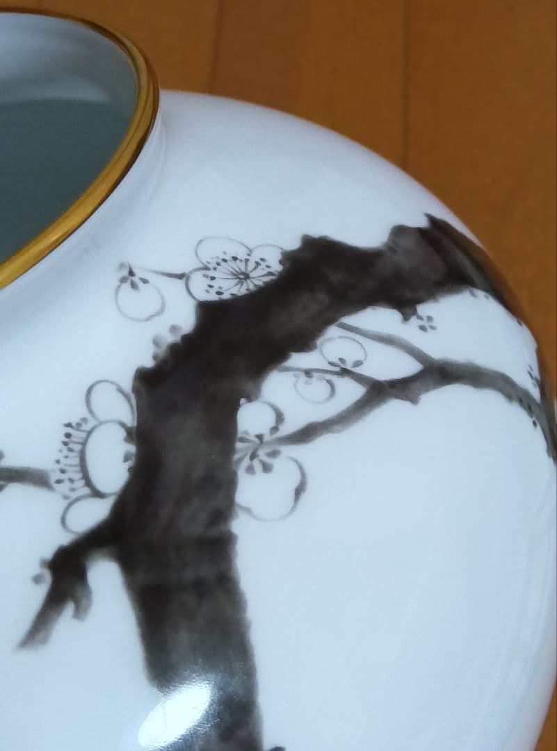 大倉陶園　百木春夫作　高級磁器　花瓶　花器　限定版　皇室担当