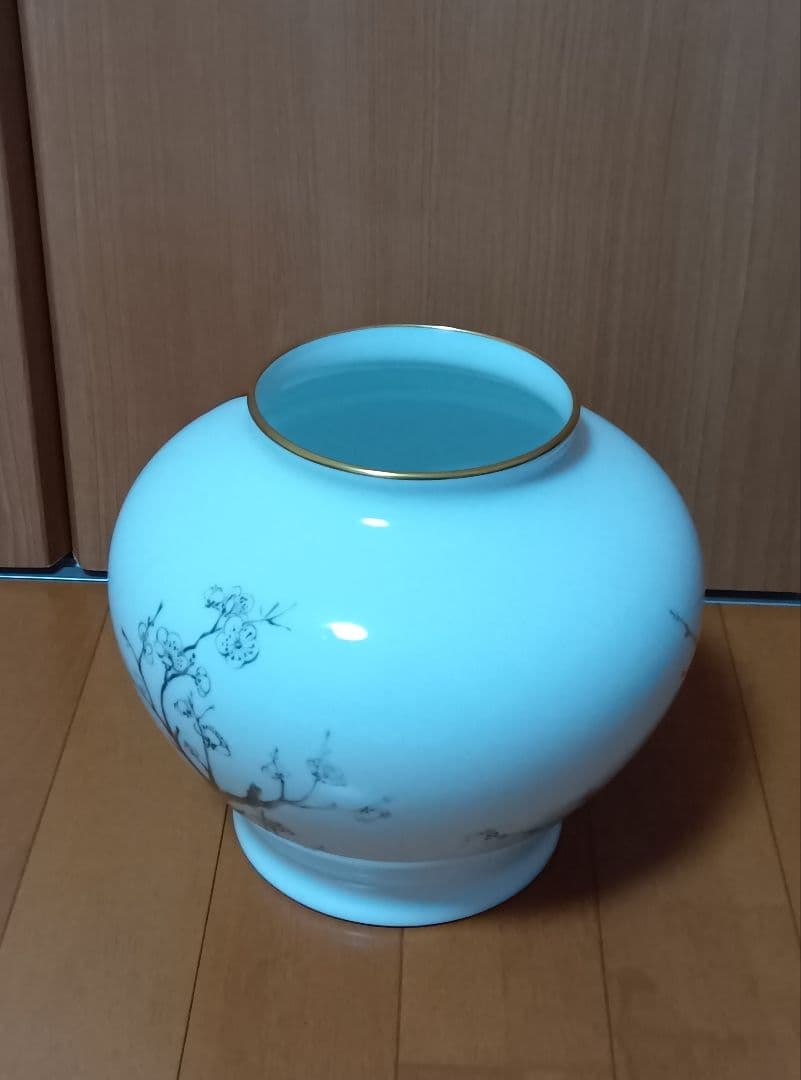 大倉陶園　百木春夫作　高級磁器　花瓶　花器　限定版　皇室担当
