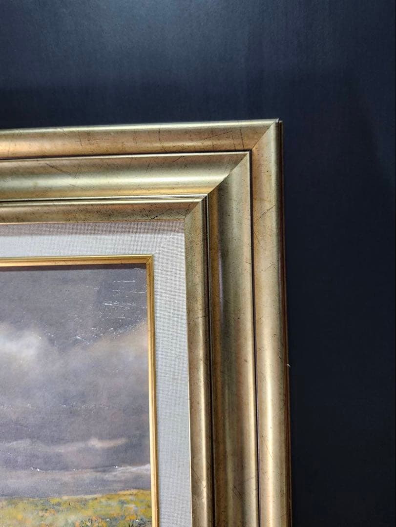 馬の群れ 絵画 ゴールドフレーム